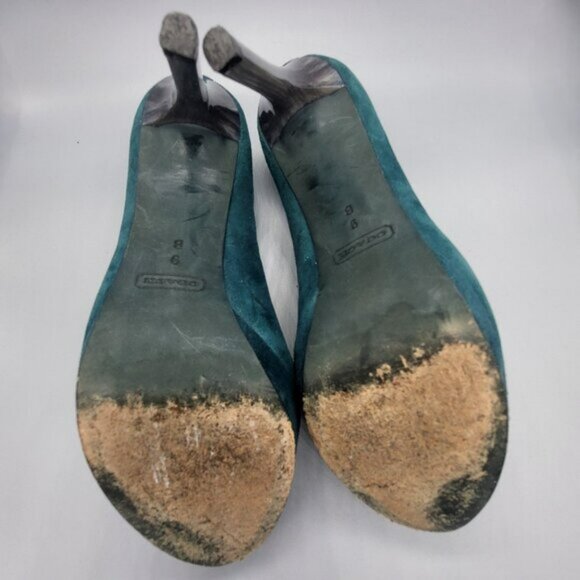 Coach Selma Suede Peep Toe Pumps - Picture 9 of 14